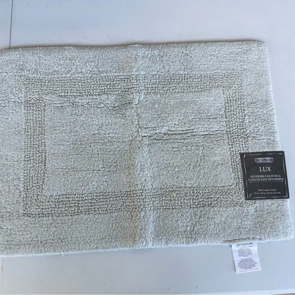 Better Trends Lux 100% Cotton Lux Collection Bath Mats Blue Bath Mat Tufted